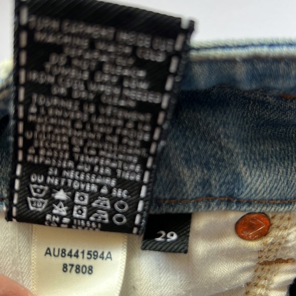 7Fam jeans high waisted, 2 tone crop jeans- y2k - Picture 11 of 14